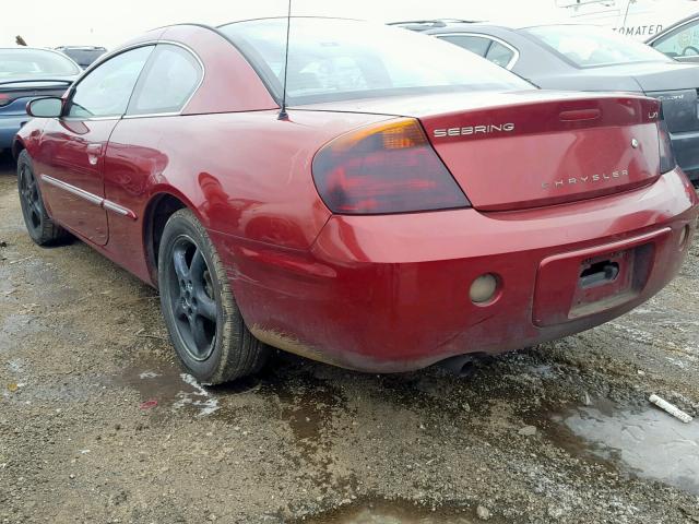 4C3AG52H72E056221 - 2002 CHRYSLER SEBRING LX RED photo 3