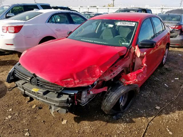 3VW2K7AJ6CM395870 - 2012 VOLKSWAGEN JETTA BASE 红色 照片 2