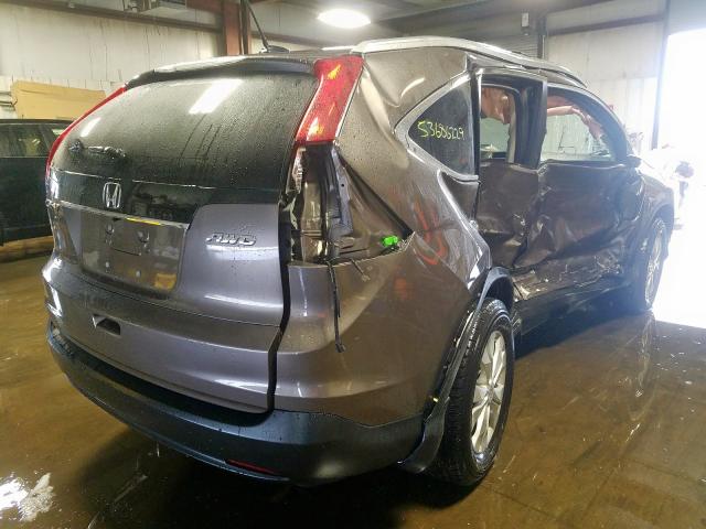 5J6RM4H7XCL073653 - 2012 HONDA CR-V EXL GRAY photo 4