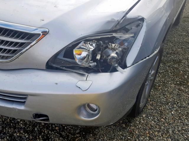 JTJHW31U782058267 - 2008 LEXUS RX 400H SILVER photo 9