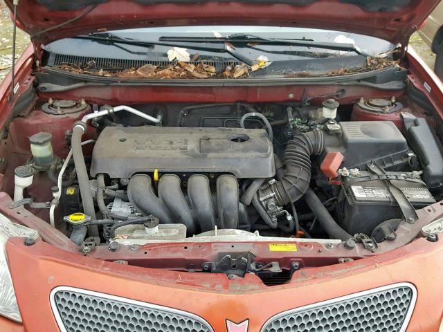 5Y2SL63815Z483683 - 2005 PONTIAC VIBE RED photo 7