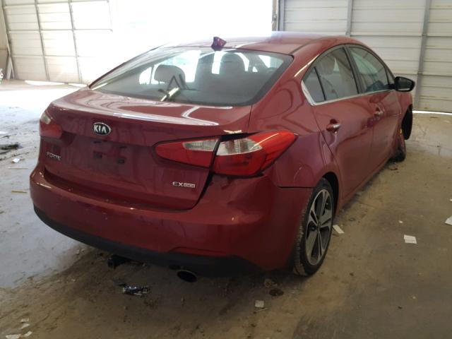 KNAFX4A83G5553088 - 2016 KIA FORTE EX RED photo 4