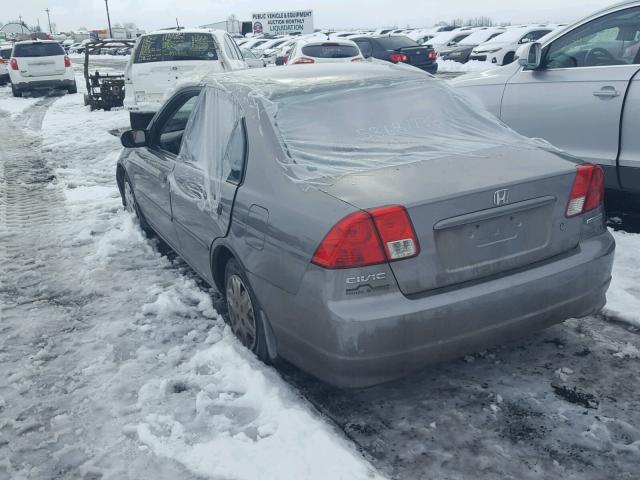 2HGES16335H017581 - 2005 HONDA CIVIC DX V GRAY photo 3