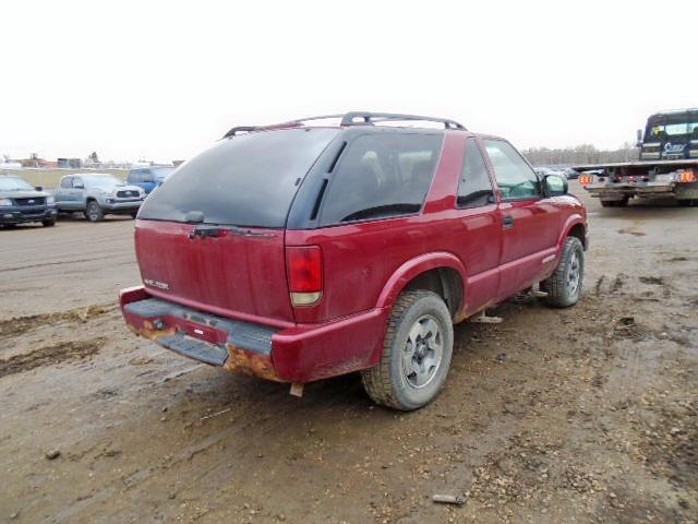 1GNCT18X95K108910 - 2005 CHEVROLET BLAZER RED photo 4