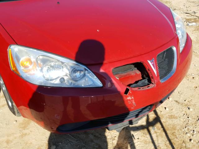 1G2ZF58B674109627 - 2007 PONTIAC G6 VALUE L RED photo 9