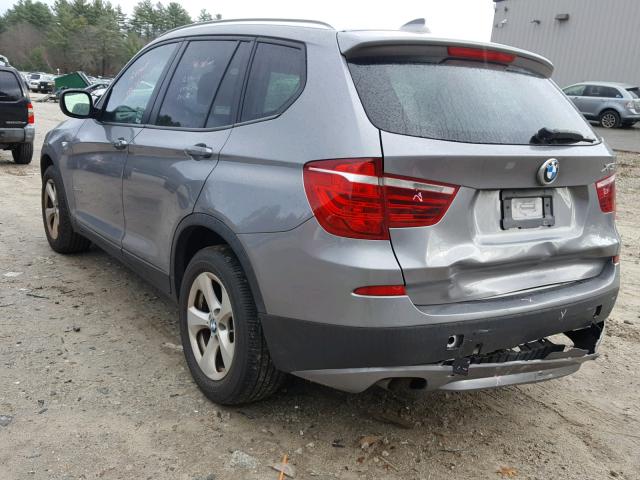 5UXWX5C50CL722760 - 2012 BMW X3 XDRIVE2 GRAY photo 3