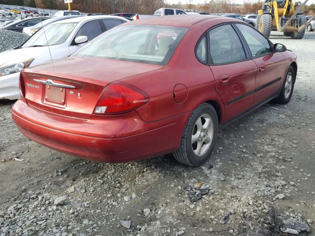 1FAFP55U01A193427 - 2001 FORD TAURUS SES RED photo 4