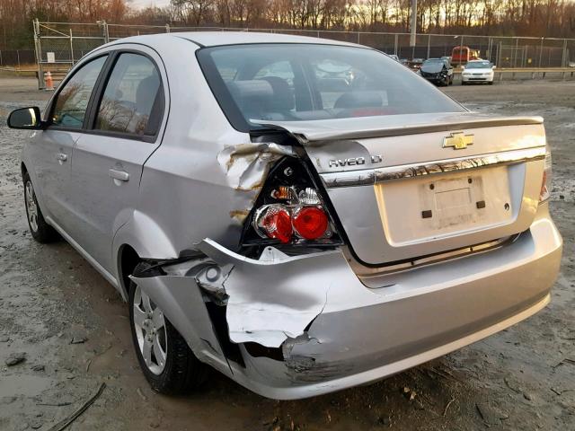 KL1TD5DE688151086 - 2011 CHEVROLET AVEO LS SILVER photo 3
