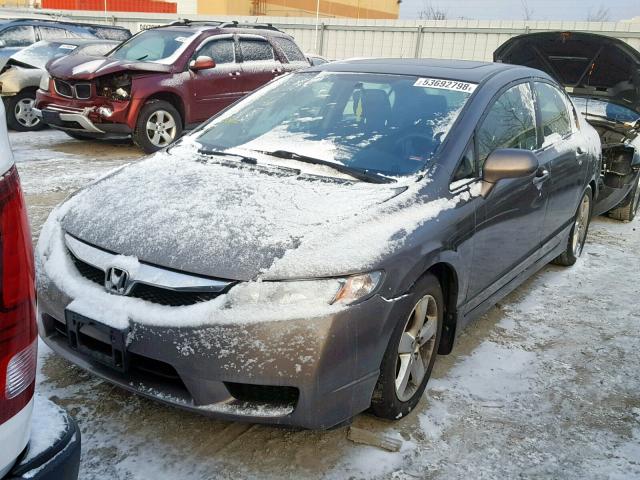 2HGFA16689H022721 - 2009 HONDA CIVIC LX-S GRAY photo 2