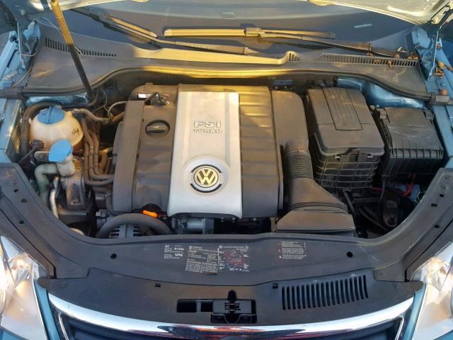 WVWFA71F27V001991 - 2007 VOLKSWAGEN EOS 2.0T L BLUE photo 7