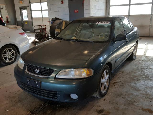 3N1BB51D3YL101147 - 2000 NISSAN SENTRA SE GREEN photo 2