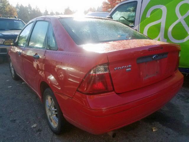 1FAHP34NX7W113344 - 2007 FORD FOCUS ZX4 RED photo 3