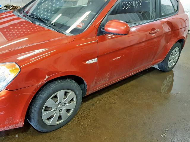 KMHCM3AC3AU158012 - 2010 HYUNDAI ACCENT BLU ORANGE photo 9