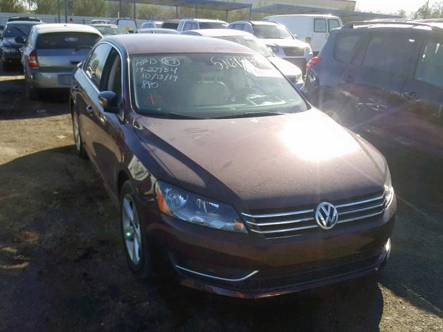 1VWBH7A34CC077568 - 2012 VOLKSWAGEN PASSAT SE BURGUNDY photo 1