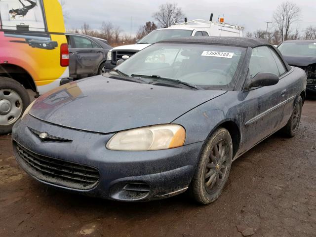 1C3EL45R52N347006 - 2002 CHRYSLER SEBRING LX BLUE photo 2