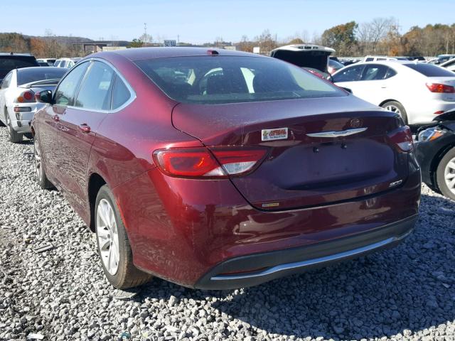 1C3CCCAB4FN611591 - 2015 CHRYSLER 200 LIMITE MAROON photo 3