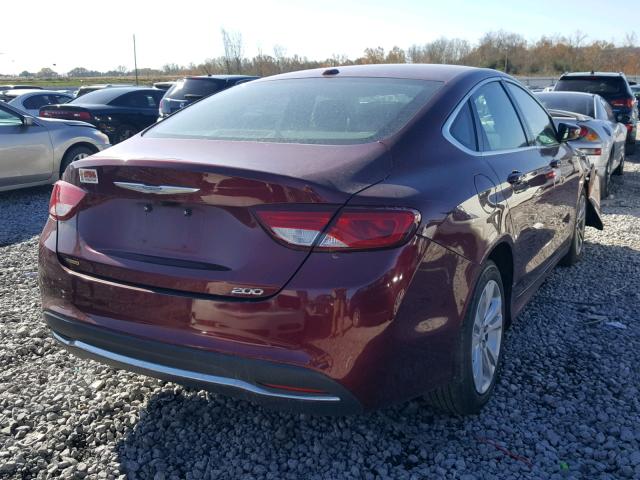 1C3CCCAB4FN611591 - 2015 CHRYSLER 200 LIMITE MAROON photo 4