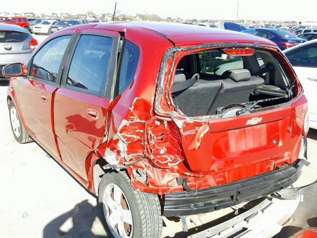 KL1TD66EX9B648347 - 2009 CHEVROLET AVEO LS BURGUNDY photo 3