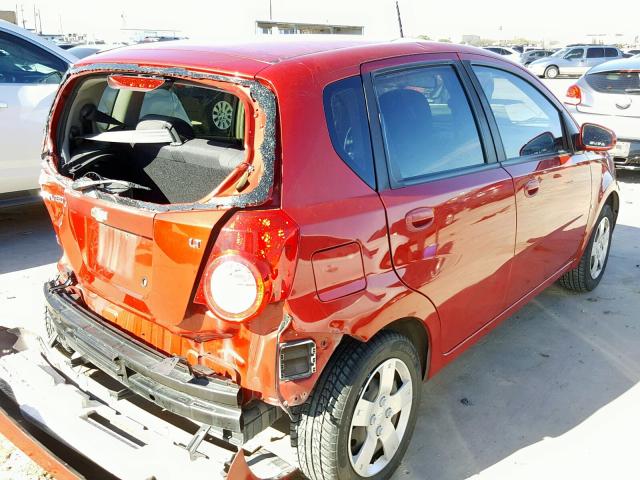 KL1TD66EX9B648347 - 2009 CHEVROLET AVEO LS BURGUNDY photo 4