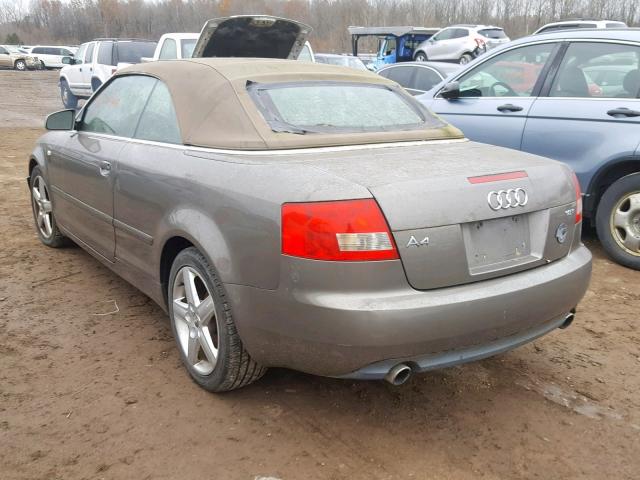 WAUAC48H44K003536 - 2004 AUDI A4 1.8 CAB BROWN photo 3