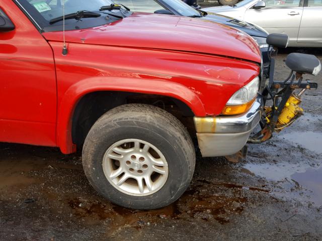 1D7HG48N54S706788 - 2004 DODGE DAKOTA QUA RED photo 9