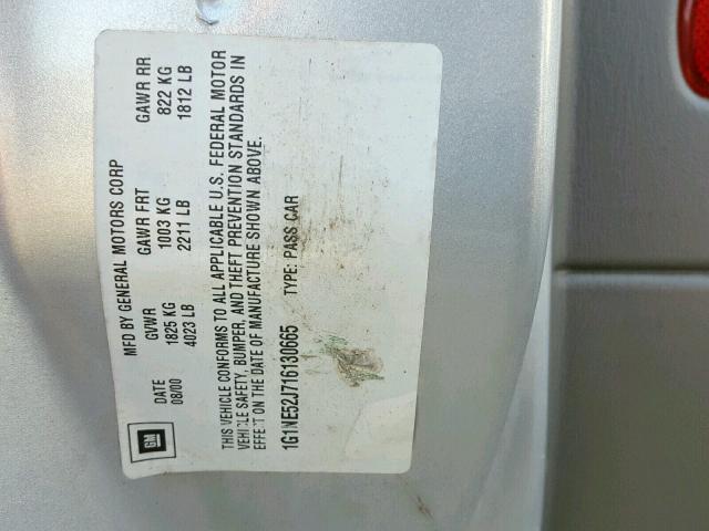 1G1NE52J716130665 - 2001 CHEVROLET MALIBU LS 银色 照片 10