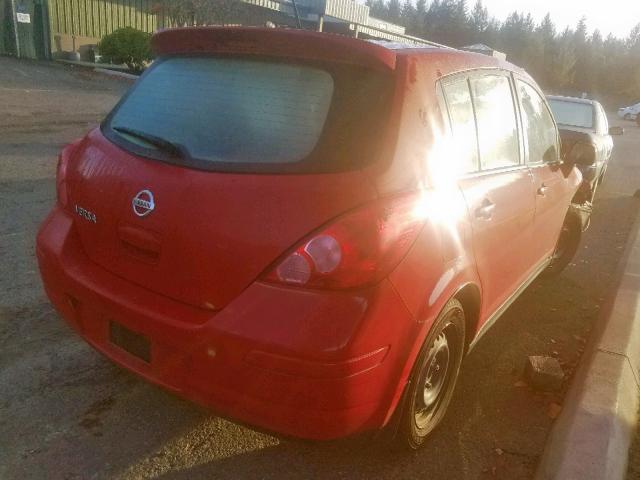 3N1BC13E59L390836 - 2009 NISSAN VERSA S RED photo 4