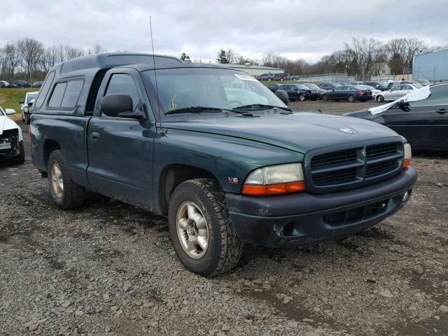 1B7FL26XXYS709763 - 2000 DODGE DAKOTA GREEN photo 1