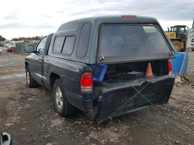 1B7FL26XXYS709763 - 2000 DODGE DAKOTA GREEN photo 3