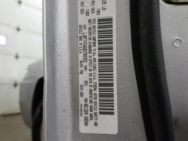 1J8FT47W68D789352 - 2008 JEEP COMPASS SP 银色 照片 10