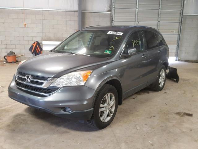 JHLRE4H79AC014869 - 2010 HONDA CR-V EXL GRAY photo 2