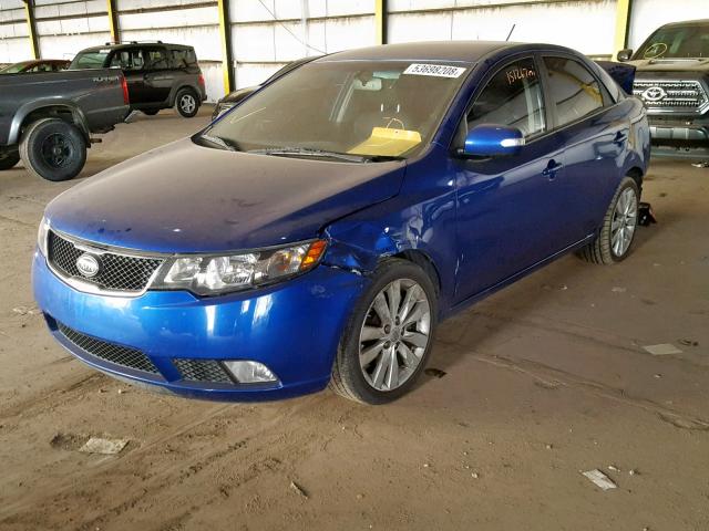 KNAFW4A38A5232209 - 2010 KIA FORTE SX BLUE photo 2