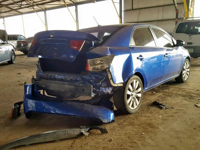 KNAFW4A38A5232209 - 2010 KIA FORTE SX BLUE photo 4