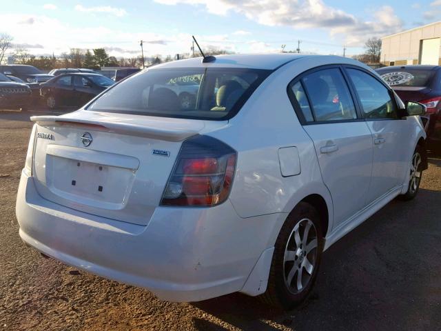 3N1AB6AP1CL621772 - 2012 NISSAN SENTRA 2.0 WHITE photo 4