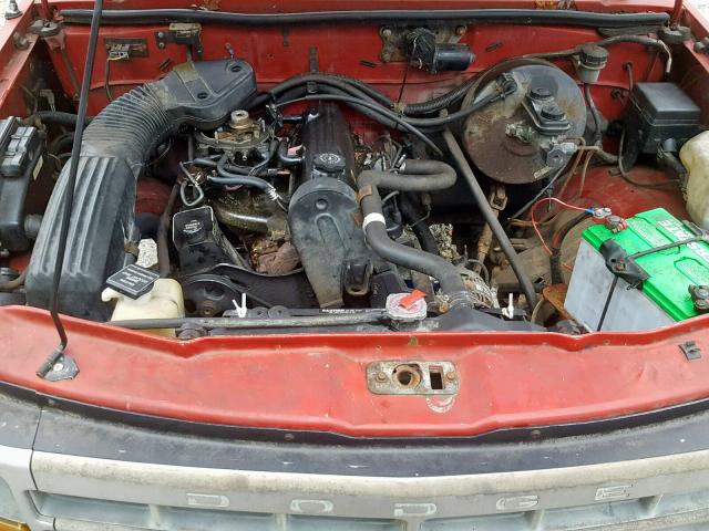 1B7FL16G3MS314506 - 1991 DODGE DAKOTA RED photo 7