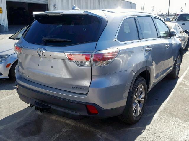 5TDJKRFH7FS171785 - 2015 TOYOTA HIGHLANDER SILVER photo 4