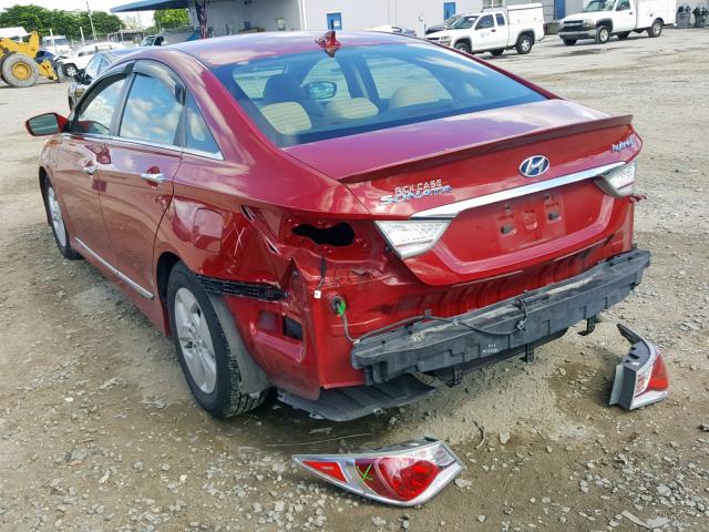 KMHEC4A48CA031724 - 2012 HYUNDAI SONATA HYB RED photo 3