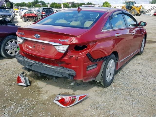 KMHEC4A48CA031724 - 2012 HYUNDAI SONATA HYB RED photo 4