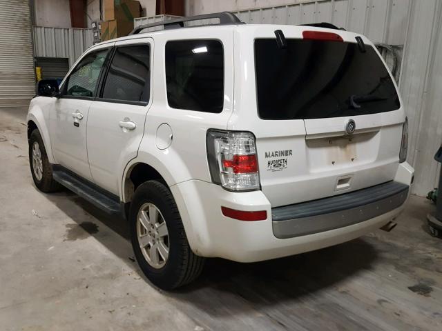 4M2CN8B70AKJ24406 - 2010 MERCURY MARINER WHITE photo 3