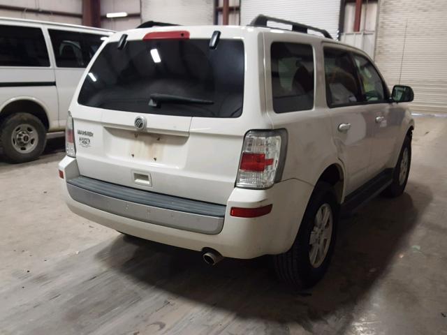 4M2CN8B70AKJ24406 - 2010 MERCURY MARINER WHITE photo 4