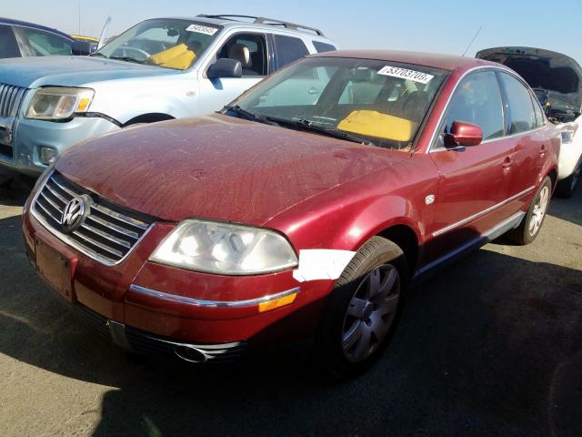 WVWTH63B33P282992 - 2003 VOLKSWAGEN PASSAT GLX MAROON photo 2