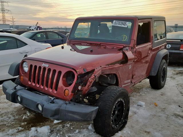 1C4AJWAG5DL501454 - 2013 JEEP WRANGLER S MAROON photo 2