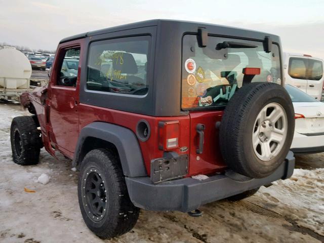 1C4AJWAG5DL501454 - 2013 JEEP WRANGLER S MAROON photo 3