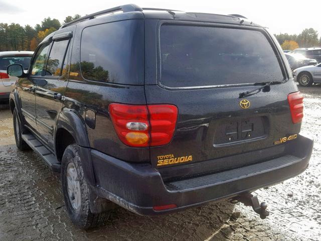 5TDBT48AX1S014975 - 2001 TOYOTA SEQUOIA LI BLACK photo 3