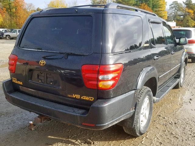 5TDBT48AX1S014975 - 2001 TOYOTA SEQUOIA LI BLACK photo 4