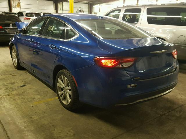 1C3CCCAB9FN602983 - 2015 CHRYSLER 200 LIMITE BLUE photo 3