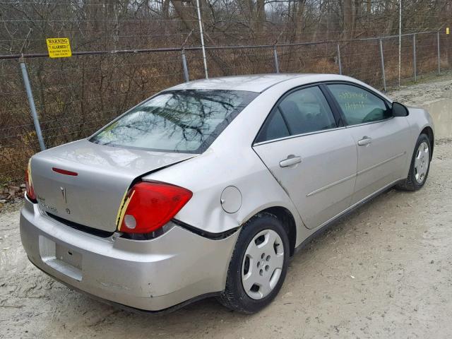 1G2ZF58B374131259 - 2007 PONTIAC G6 VALUE L SILVER photo 4