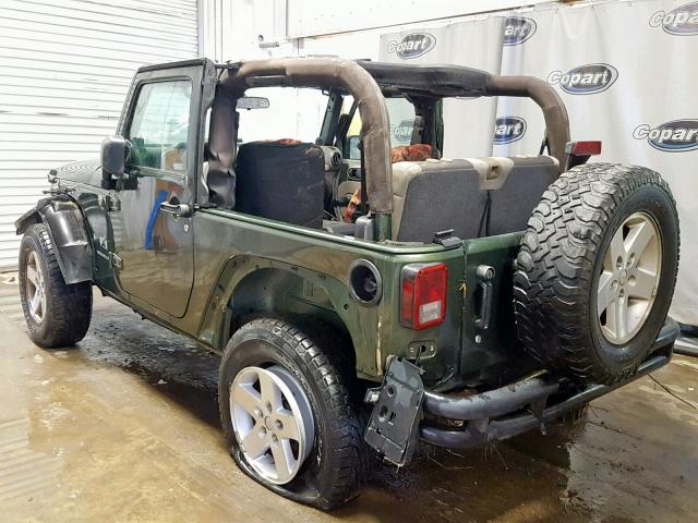 1J4FA24117L197852 - 2007 JEEP WRANGLER X GREEN photo 3