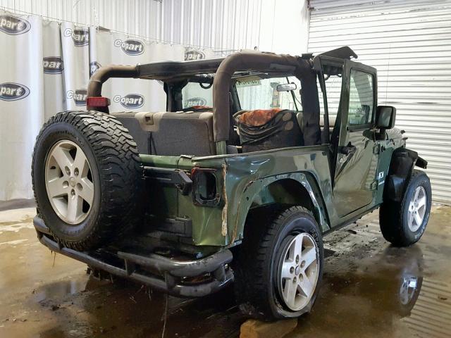 1J4FA24117L197852 - 2007 JEEP WRANGLER X GREEN photo 4