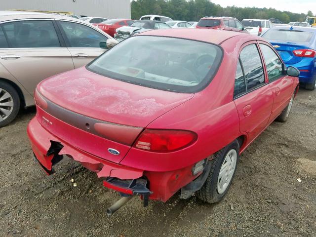 3FAFP13P11R193268 - 2001 FORD ESCORT RED photo 4